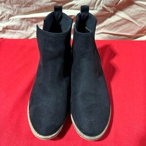 Black Slip On Ankle Booties